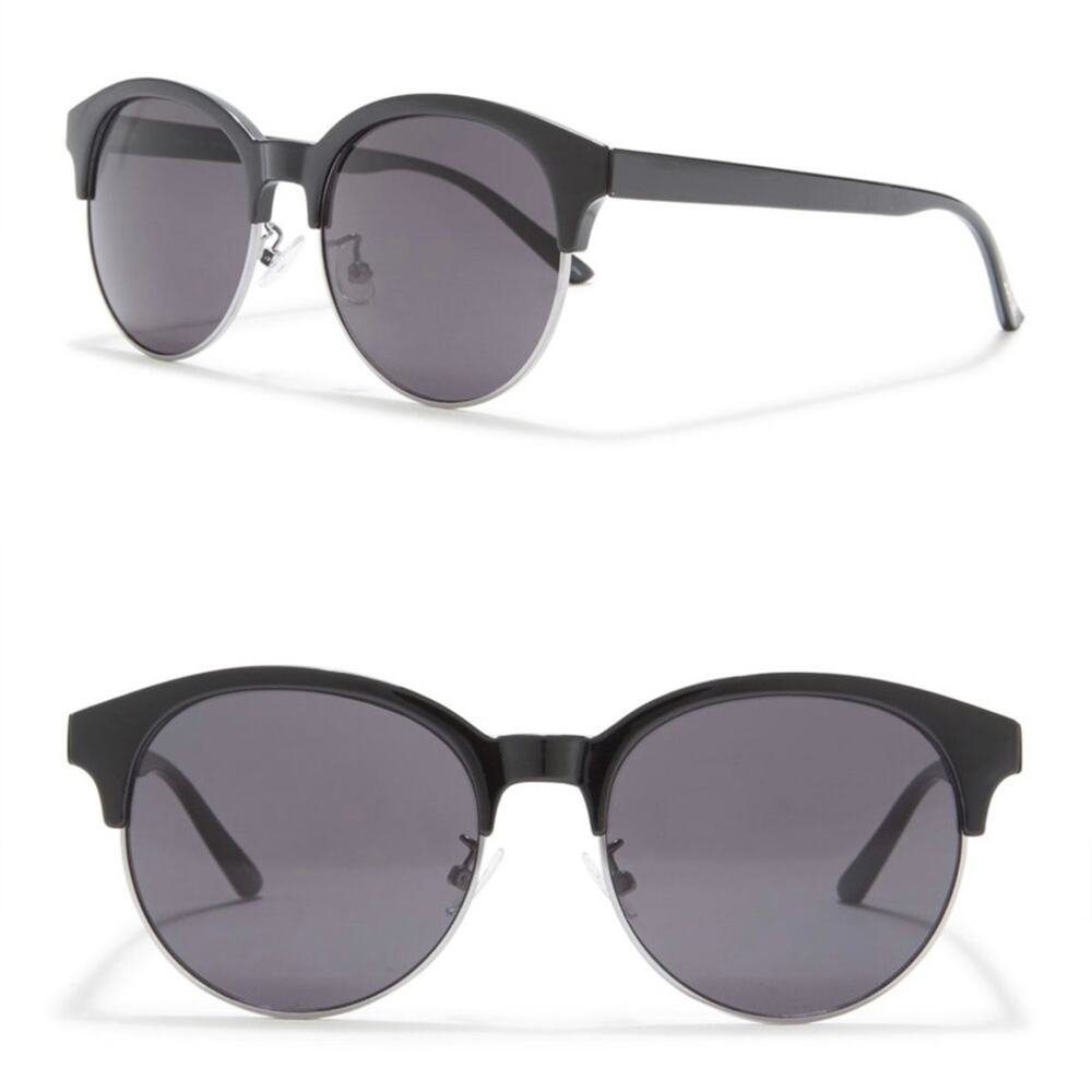 Joe's Jeans 54mm Round Sunglasses Satin Black NWT